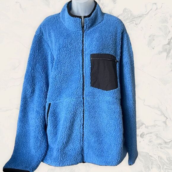 NWT Abound Men’s Nordstrom Faux Shearling Fleece Full Zip Jacket - Size XL - Blu - Picture 3 of 3